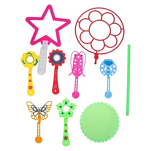 Milisten 9Stücke Teiliges Seifenblasen Set für Verschiedenen Blasenstäben und Formen für Outdoor Aktivitäten Partys und Hochzeiten Langlebig und Sicher von Milisten