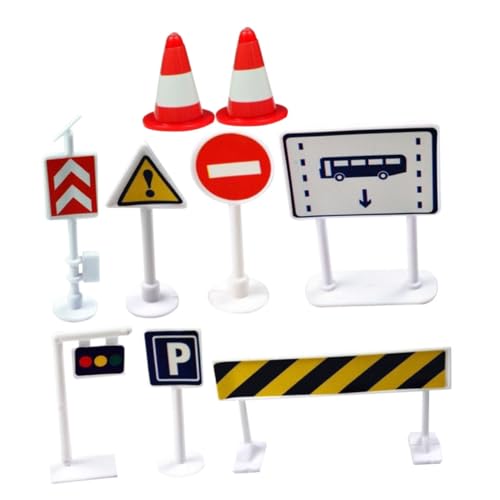 Milisten 9Stücke Teiliges Verkehrszeichen für Realistische Simulation von Straßenschildern und Signalen Verkehrssicherheit und Kreativem Langlebiger von Milisten