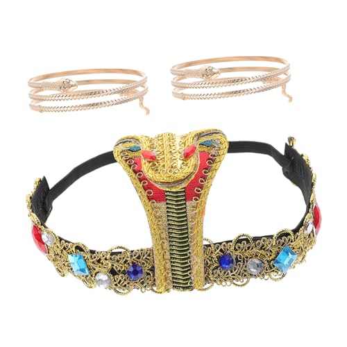 Milisten Ägyptisches Teiliges Schlangen Haarschmuck und Armband für Halloween Kostüm Fasching Zubehör Cleopatra Kostüm Party Schmuck Leicht und Detailreich von Milisten