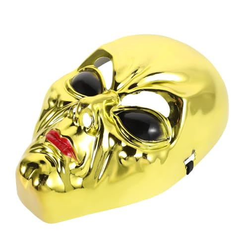 Milisten Alien-Maske Halloween Kostümmaske realistische gruselige maske Cosplay-Maske Maskerademaske Alien-Cosplay-Requisite Maskerade Gesichtsmaske Halloween-Cosplay Plastik Golden von Milisten