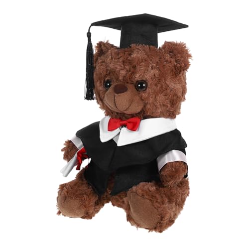 Milisten Arztanzugbär Puppe Junggesellenbär Plüschbär-Abschlussoutfit Mini-Abschluss-Stoffbären Weiches Arztspielzeug Plüschbärenpuppen Abschlusstierplüsch Abschlussbär PP Baumwolle Schwarz von Milisten