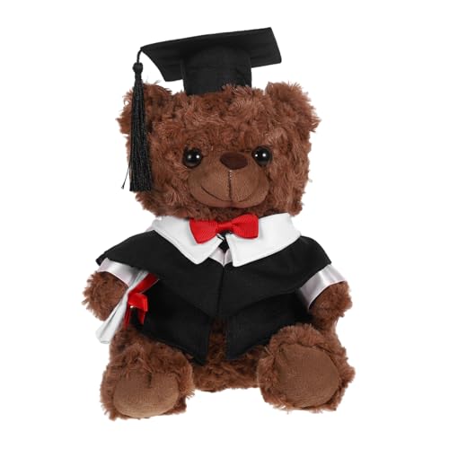 Milisten Arztanzugbär Puppe Weiches Arztspielzeug Mini-Plüsch-Abschlussspielzeug Doktorbär-Abschluss abschlussgeschenk zur Graduierung Bär Plüsch Plüschbären PP Baumwolle Black von Milisten