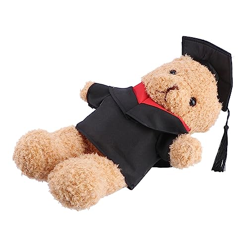 Milisten Arzthutbär Puppe Stoffbär Mit Abschlusskappe Abschlussbär Mit Abschlusskleid Stofftier-abschlussbär Ausgestopfter Abschlussbär Abschluss Bär Abschlussgeschenk Plüsch von Milisten