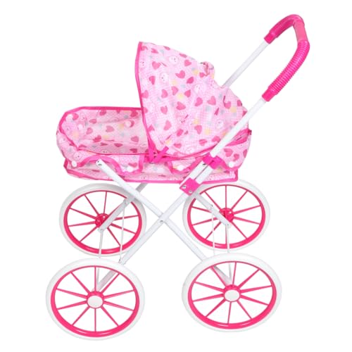 Milisten Babypuppen Kinderwagen Mit Realistischem Design Faltbar Zubehör Für Rollenspiele Für Jahren Muster von Milisten