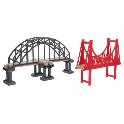 Milisten -Bahn-Gleis Eisenbahnbrücken Schienen Hängebrücke konstruktionsspielzeug interaktives Brückenbaumodell Gleiszubehör aus Holz Holzstrecke Plastik Milisten -Bahn-Gleis Eisenbahnbrücken Schienen Hängebrücke konstruktionsspielzeug interaktives Brückenbaumodell Gleiszubehör aus Holz Holzstrecke Plastik von Milisten