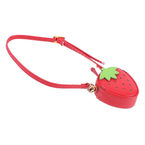 Milisten Bjd Puppen Umhängetasche Kleine Erdbeer Crossbody Tasche Verstellbar Babykleidungs Zubehör Spieltasche von Milisten