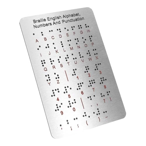 Milisten Braille-Motherboard Gadget für Blinde Menschen Braille-Nummerntafel Braille-Lerntafel Braille schreibtafel Braille-Schreibtafel Gadgets für Blinde Rostfreier Stahl Silver von Milisten