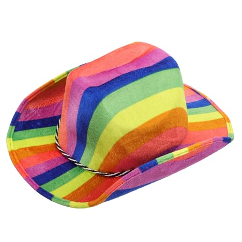 Milisten Bunte Cowgirl Hut für Frauen Filzhut für Kostümparty Glitzernder Western Hut Verstellbar für Halloween und Festliche Anlässe von Milisten