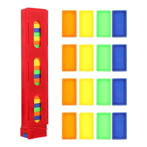 Milisten Domino Spielzeug Satz für Kinder 5 Beutel mit Bunten Kunststoff Dominosteinen und Zugspielzeug Früherziehung Spielzeug für Kleinkinder zum von Milisten