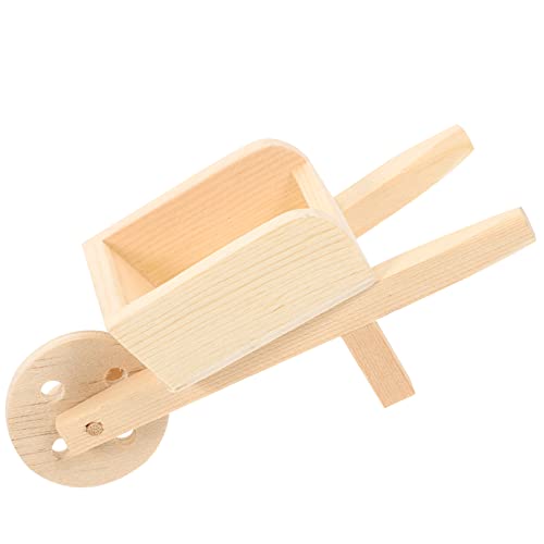 Milisten CART -Modell Simulation Schubkarre hühner kinderknallzeug gartenaccessoires gartenfigur Fahrzeuge einkaufswagen Warenkorb-Modell Miniatur-Schubkarre Holz von Milisten