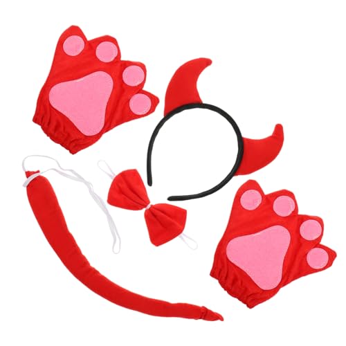 Milisten Cosplay Kuhhörner Haarreif Set mit Schleife und Handschuhen Langlebig und Wiederverwendbar Halloween Kostüm für Erwachsene von Milisten