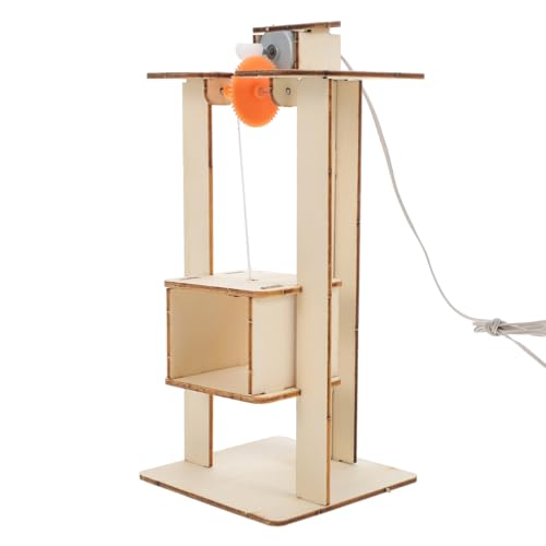 Milisten Selbstgemacht Aufzug Spielzeugset für Kinder Physikalisches Aufzugsmodell Handgefertigter Bausatz für Stem Lernspielzeug für Wissenschaftsprojekte Miniatur Aufzug für Puppenhäuser von Milisten