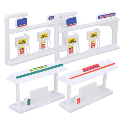 Milisten DIY Bushaltestelle und Tankstellen Modell Bausatz für Pädagogisches Verkehrszeichen Lernspielzeug Kreatives Spielset für Jungen und Mädchen Geschenkidee von Milisten
