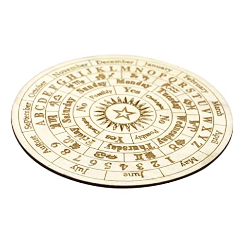 Milisten Dekoratives Holzpaneel Spirit Board Wahrsagerei Kleiner Teller Dekorative Schneidebretter Hexerei Astrologie Servierdekor Wünschelrutenbrett Pendelbrett Seance von Milisten