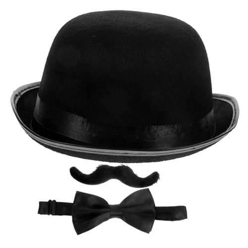 Milisten Detektiv Cosplay Teilig Melonenhut Schnurrbart Fliege Detektiv Accessoires für Kostüm Party Halloween Rollenspiel von Milisten