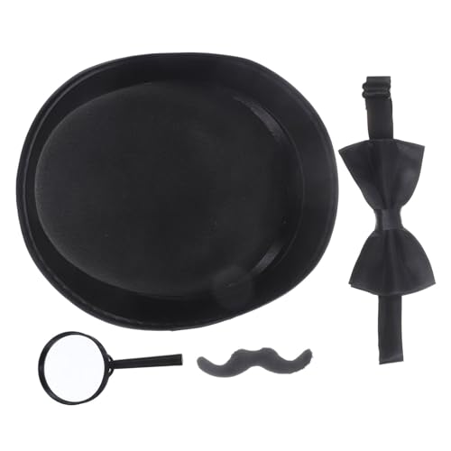 Milisten Detektiv Kostümset Leichtes Cosplay Zubehör mit Schnurrbart und Hut für Verkleidung Rollenspiel Geburtstag Party Geheimdienst Accessoires von Milisten