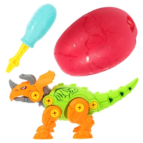 Milisten Dinosaurier Schraubspielzeug Abnehmbar und Montierbar Buntes Lernspielzeug für Jungen und Mädchen Kreativität und Feinmotorik Inklusive Triassaurier und Ei Zufällige Farbe von Milisten
