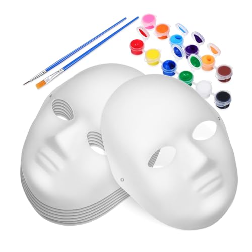 Milisten Diy Handbemalte Papiermasken Leere Masken mit Farben und für Halloween Karneval und Bastelpartys Kreatives Gruppenspiel für Erwachsene von Milisten
