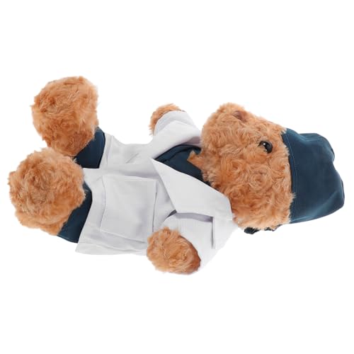 Milisten Doktor-Bär-Puppe für ausgestopfte Bärenpuppe gefüllte Puppe weicher Stoffbär Stofftier für Arzt dekorative Bärenpuppe Bär gefüllt Stofftierkleidung Ammenbär Plüsch von Milisten