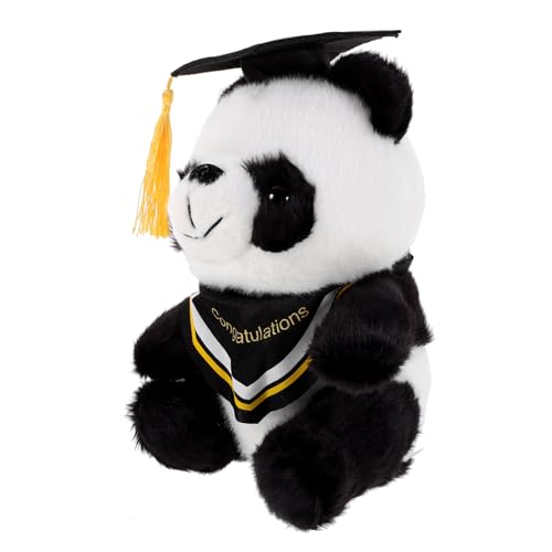 Milisten Doktor Panda Puppe Abschlusshut Plüschpanda Gefülltes Graduiertenmütze- ausgestopfter Abschlussbär Plüsch-Panda- gefüllter Panda Baumwolle Yellow von Milisten