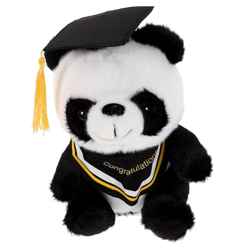 Milisten Doktor Panda Puppe Cartoon-abschluss-Panda- Gefüllter Panda Kuscheltier Bequeme Panda-Puppe Panda-puppenspielzeug Abschluss-Panda- Yellow Plüsch von Milisten