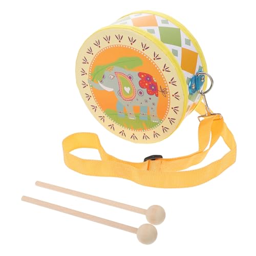 Milisten Doppelseitige Kindertrommel mit Mallets Kleines Schlaginstrument für Junge Mädchen Pädagogisches Musikspielzeug mit Elefantenmotiv Geeignet für Kindergarten Musikunterricht und von Milisten