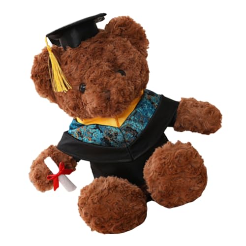 Milisten Dr. Bärenpuppe Studentenabschlussgeschenk Puppenornament Bär Couchspielzeug Bärenpuppen-Souvenir Bequeme Bärenpuppe Ausgestopftes Bärenspielzeug Entzückende Bärenpuppe Pp Baumwolle von Milisten