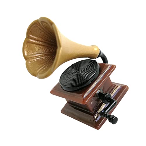 Milisten Dummy-Plattenspieler Miniatur-phonographenmodell Mikroszenenverzierung Mini-phonographenmodell Mini-hausphonograph Harz Light Brown Milisten Dummy-Plattenspieler Miniatur-phonographenmodell Mikroszenenverzierung Mini-phonographenmodell Mini-hausphonograph Harz Light Brown von Milisten
