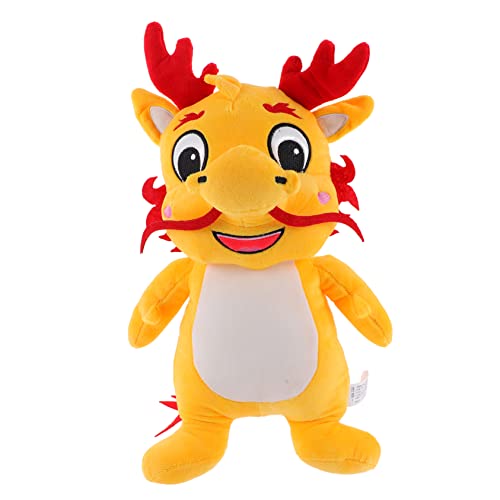 Milisten Effektive Drachenfigur chinesisches Drachenplüschtier Chinese Drache Stofftiere rot Chinesische kleine Drachen Chinesisches Neujahr Gefülltes Drachenspielzeug PP Baumwolle Gelb von Milisten