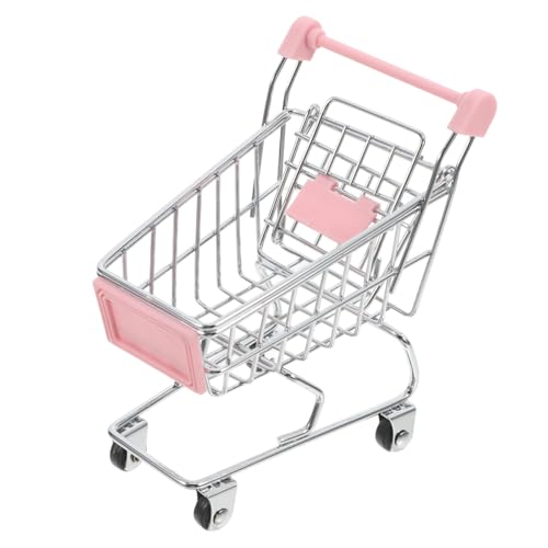 Milisten Einkaufswagen Kompakter Supermarkt Handwagen für Puppenhaus Dekoration Kreatives Design Zubehör für DIY Projekte von Milisten