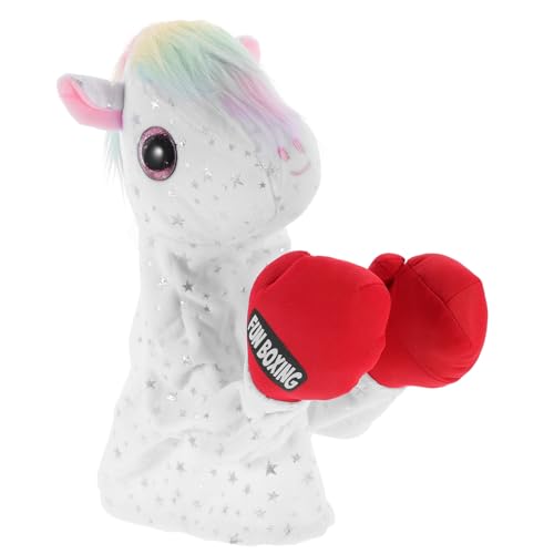 Milisten Einstellbare Einhorn Handpuppe mit Geräuschfunktion Interaktives Boxspielzeug für Kreatives und Tierimitation von Milisten