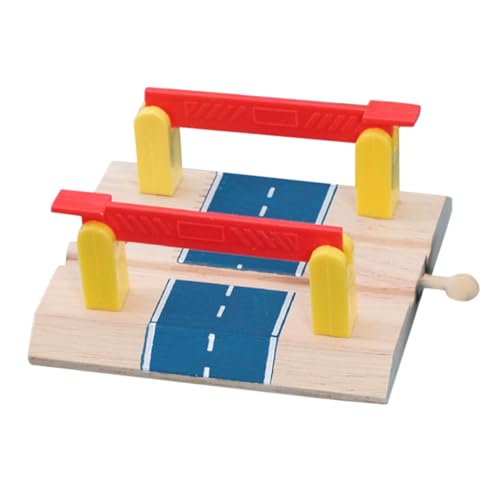 Milisten Eisenbahn Zubehör für Bahngleise Modell Straßensperre aus Holz Spielzeug für Eisenbahngeländer Absperrung Selbstgemacht Bahnübergangsspielzeug Geeignet für Kinder von Milisten