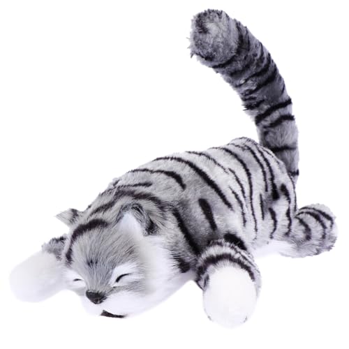 Milisten Elektrische Plüsch Katzenfigur Kuscheliges Bewegliches Stofftier ohne Batterie Niedliches Katzenplüschspielzeug für Junge Mädchen Weiches Simuliertes Haustier Geschenk von Milisten