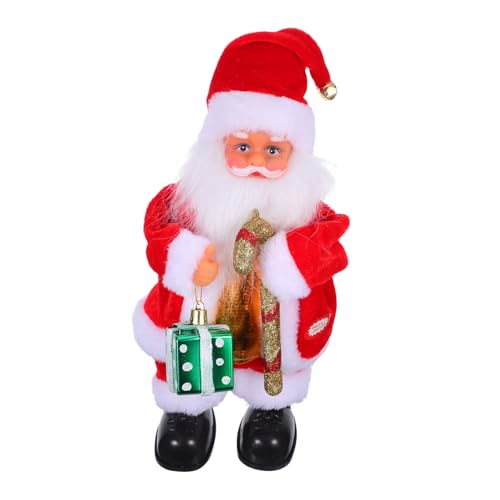 Milisten Elektrische Santa Puppe mit Musik und Beweglichen Lustiges Weihnachtsspielzeug für Partydeko Interaktive Weihnachtsfigur für Festliche Tisch und Raumdekoration von Milisten