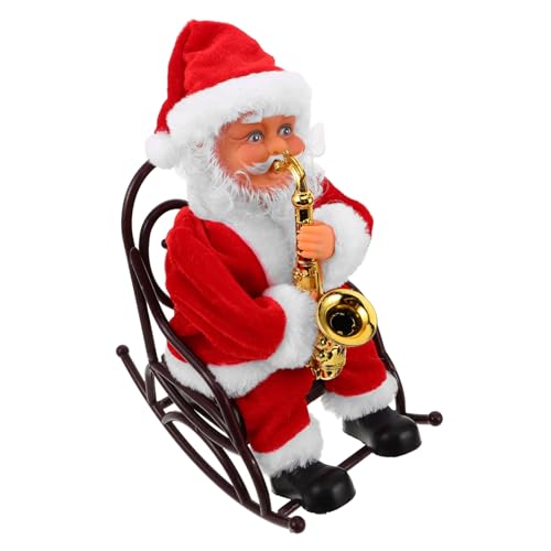 Milisten Elektrische Weihnachtsmannfigur mit Musik und Farbenfrohes Kunststoffspielzeug für Weihnachtsdeko Langlebig Interaktives Xmas Party Geschenk als Festliche Tischdekoration von Milisten