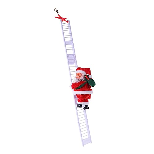 Milisten Elektrischer Weihnachtsmann mit Kletterleiter Musik und LED Elektrisches Kletterspielzeug für Festliche Weihnachtsdeko für Tisch Büro Wohnzimmer und Partys von Milisten