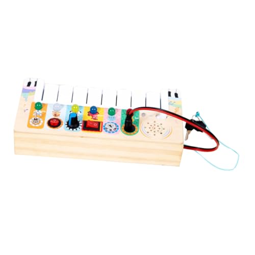 Milisten Elektronisches Klavier für Holzmaterial Langlebig LED Lichter Frühkindliche Erziehung Leicht und Tragbar für Drinnen und Draußen Fördert Musikalische Fähigkeiten von Milisten