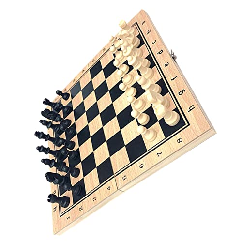 Milisten Faltbares Schachspiel für Multifunktionsspiel Sicheres Design Tragbar für Unterwegs für Bildungszwecke und Spaß von Milisten