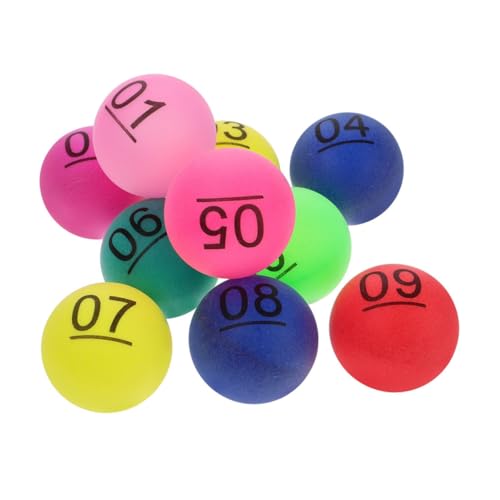 Milisten Farbe Zahlenball Spielbälle Bunte Bingo-Kugeln Spieleabendball Farbige Kugeln Gewinnspielkugeln Kugeln Ersetzen Lotteriekugeln Mini-plastikbälle Mini-spielbälle Spielball Pp von Milisten