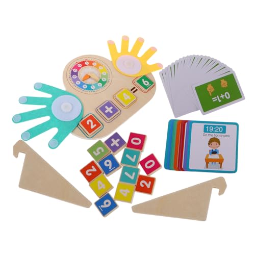 Milisten Finger Math Toy mit Bunten Tiermotiven Interaktives Montessori Lernspielzeug für Vorschulkinder und Kleinkinder Holzspielzeug zur Addition Subtraktion Zahlenzerlegung und Uhrzeit von Milisten