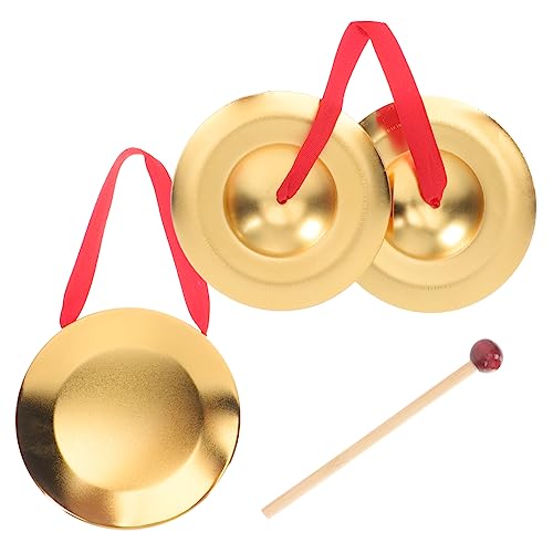 Milisten Funny Percussion Instrument Teiliges Gong Handheld Musikalisches Schlaginstrument für Leichtes Sicheres und Tragbares Metall Gong zum Hören und Klangtraining von Milisten