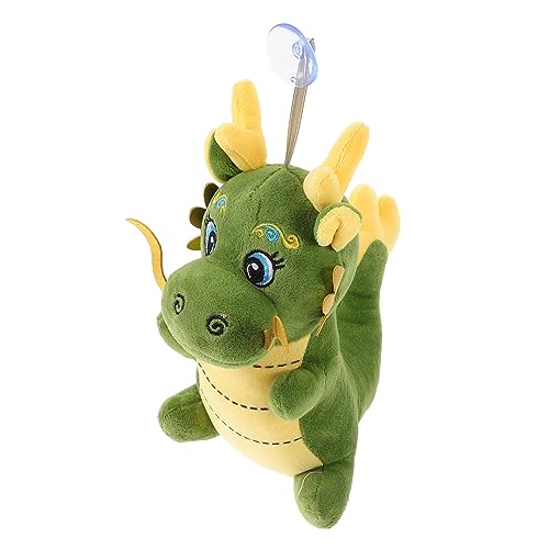 Milisten Gefülltes Chinesisches Neujahrs Drachenplüschtier mit Saugnapf und Aufhängeband Niedlicher Grüner Stofftier Drache als Festliches Maskottchen für Wohn und Autodekoration zu von Milisten