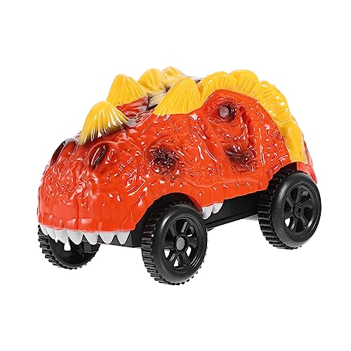 Milisten Leuchtendes Dinosaurier Rennauto Spielzeug für Kinder Elektrisches Schienenauto Dinosaurier Fahrzeugspielzeug Spielzeug für Drinnen Fördert Hand Augen Koordination von Milisten