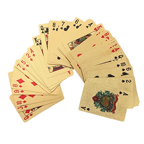 Milisten Goldene Pokerkarten Wasserdichtes Kartendeck Aus Langlebigem Für Spiele Und Partys Für Familienunterhaltung Und Unvergessliche Spielabende von Milisten