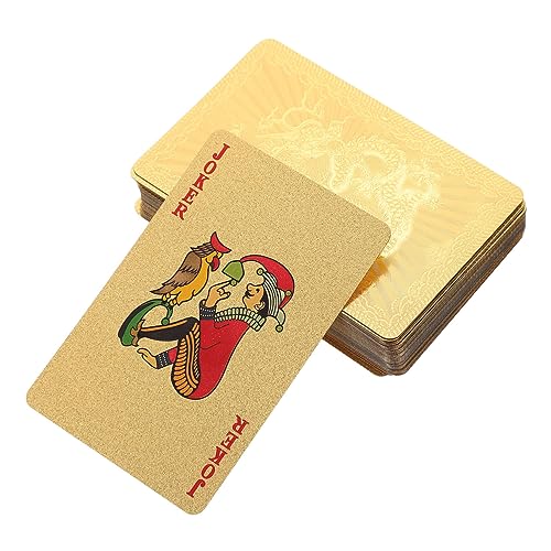 Milisten Goldene Pokerkarten Wasserdichtes Kartendeck für Pokerpartys und Unterhaltung für Strand und Camping Langlebig und Leicht zu Reinigen Milisten Goldene Pokerkarten Wasserdichtes Kartendeck für Pokerpartys und Unterhaltung für Strand und Camping Langlebig und Leicht zu Reinigen von Milisten