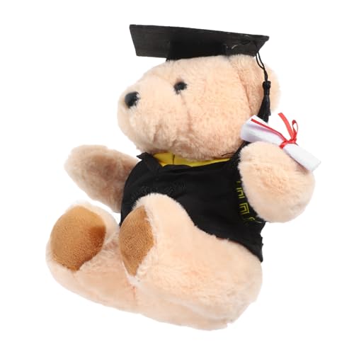 Milisten Graduierte Doktorbär Puppe Abschluss-Tier-schlüsselanhänger Herzlichen Glückwunsch Grad Stoffspielzeug Abschluss-tierspielzeug Abschluss Stofftier Plüsch Black von Milisten