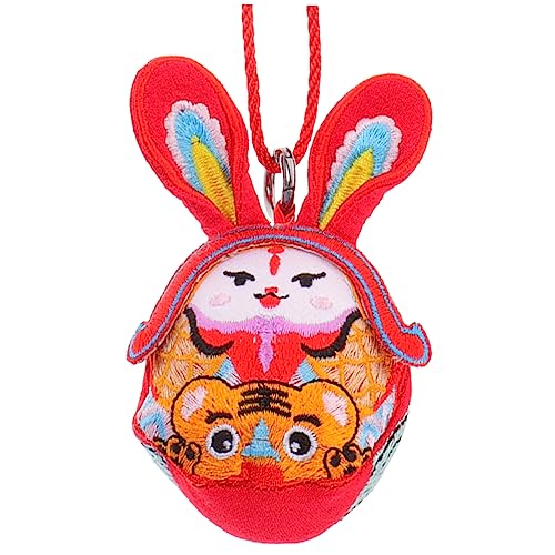 Milisten Hängende Rabbit Maskottchen Puppe Handgemachte Rabbit Year Deko Süßes Zodiac Kaninchen für Neujahrsfest mit Qualitätsverpackung Rot für von Milisten