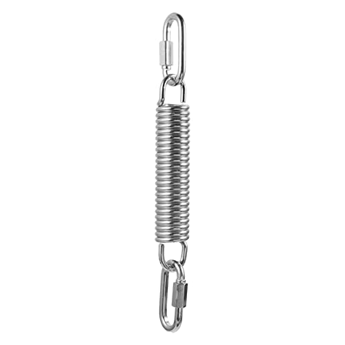 Milisten Hängesessel Schaukel Feder, Hochbelastbare Karbonstahlfeder mit Karabinerhaken, Silber, 20cm von Milisten