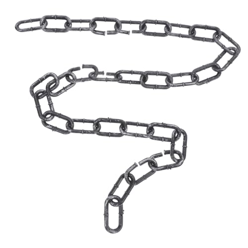 Milisten Halloween Deko Kette aus Robustem Kunststoff Realistische Fake Kettenrequisite für Halloween Party Gruselige Dekoration Schwarz Silberne Kettenglieder für Kostüme und Cosplay von Milisten