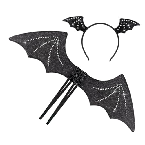 Milisten Halloween Fledermaus Haarreif Set mit Flügeln Kreatives Kostümzubehör für Mottopartys Leicht und Bequem für Cosplay und Auftritte für Halloween Feiern Milisten Halloween Fledermaus Haarreif Set mit Flügeln Kreatives Kostümzubehör für Mottopartys Leicht und Bequem für Cosplay und Auftritte für Halloween Feiern von Milisten